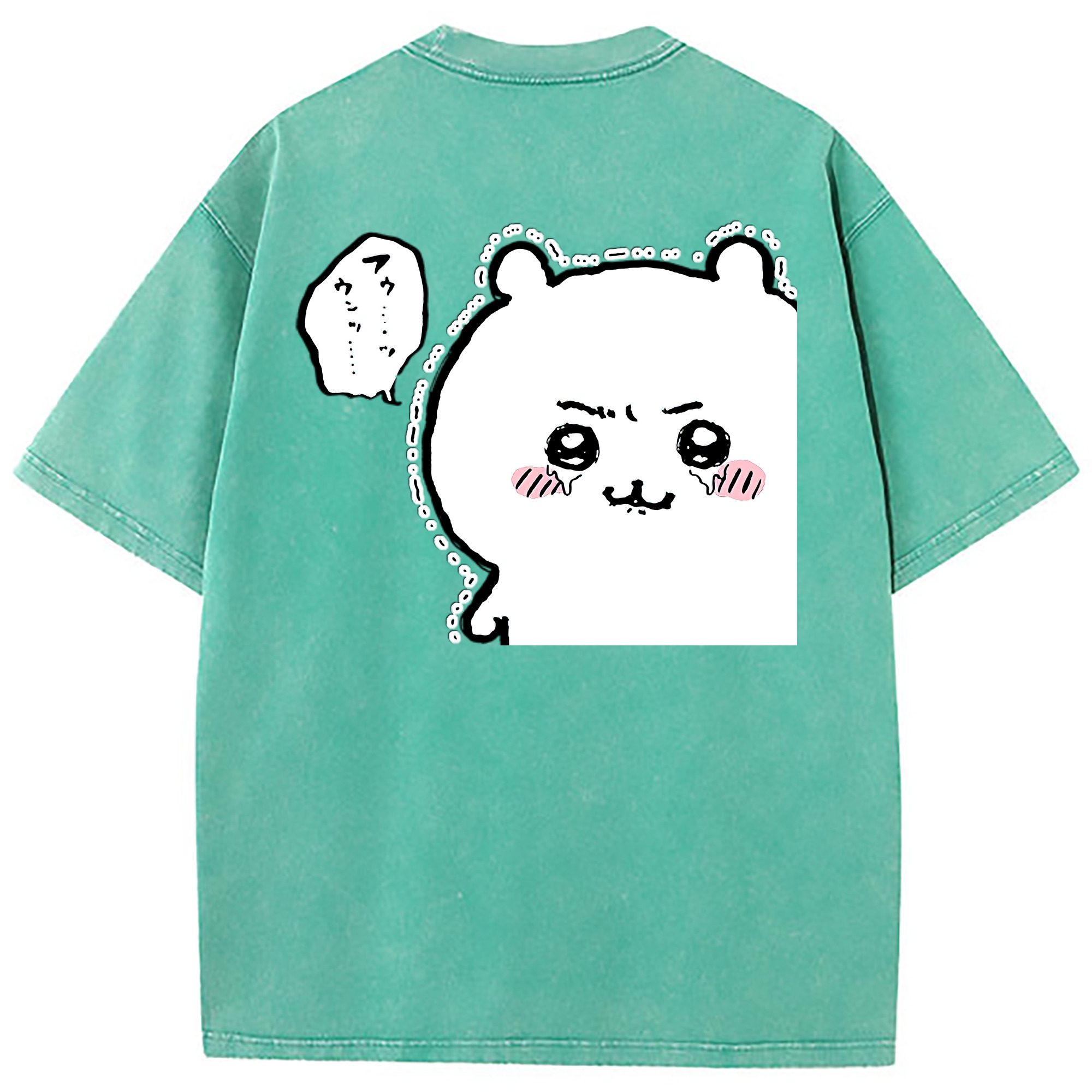 （画像用） ちいかわ ちいかわ Chii-kawa chiikawa 綿100% ヴィンテージ風 半袖Tシャツ（背面プリント）